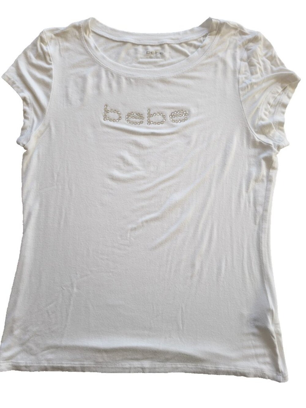 vintage y2k bebe top with rhinestones size large 2000s mcbling